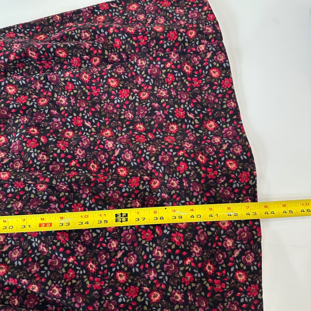 Vintage Laura Ashley Dress Women 6 Black Red Floral Corduroy Puff Sleeve Prairie - Picture 8 of 8